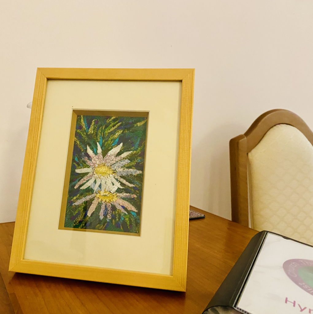 Piece of art by Roy Carrington's wife, Rosemary.